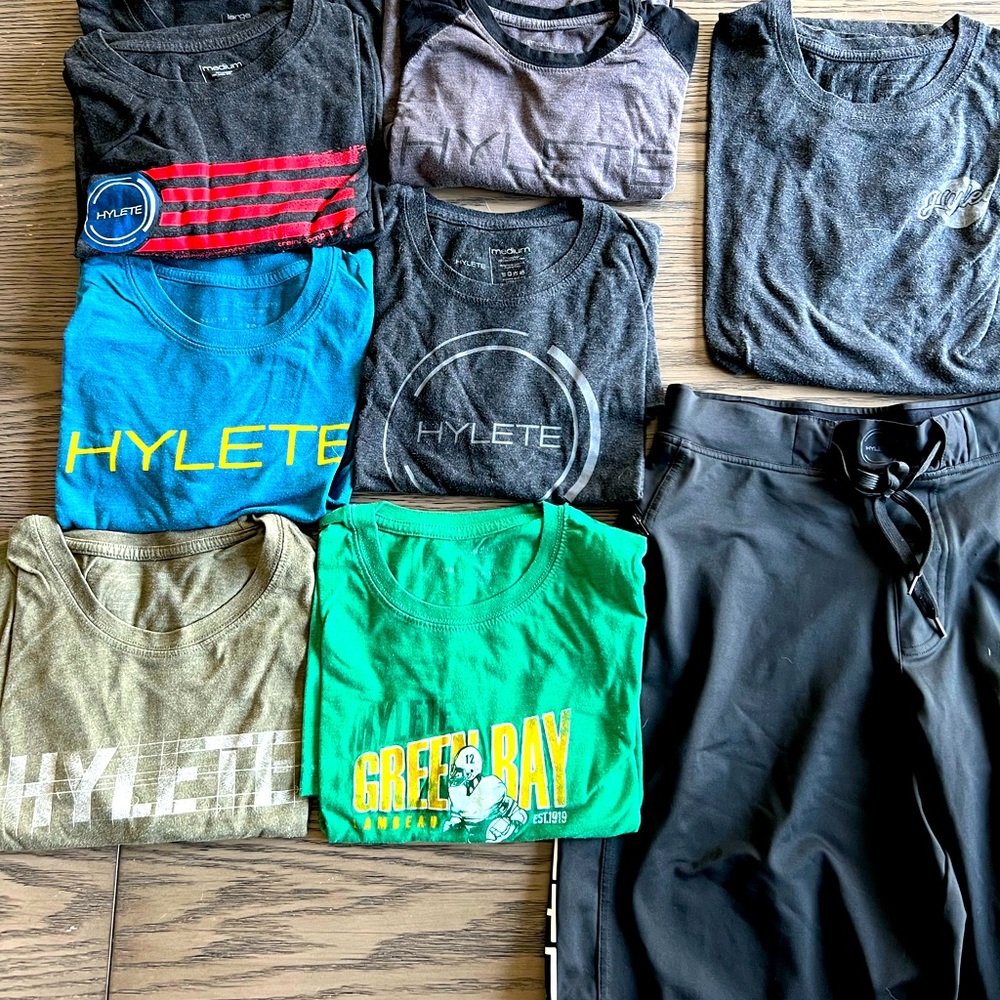 Hylete bundle (6 shirt sleeves, 1 long sleeve, 1 pair shorts)